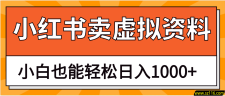 抖音小红书卖虚拟资料矩阵操作、日入1000+