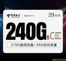 电信飞宁卡【29元240G】