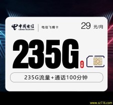 电信飞晴卡【29元235G+100分钟】