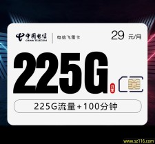 电信飞雷卡【29元225G+100分钟】