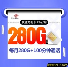 2025联通海豹卡【39元280G+100分钟】