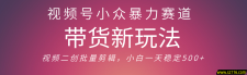 视频号小众暴力赛道，最新带货玩法 小白也能轻松日入500+ 保姆及教程