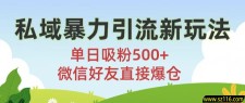 私域暴力引流新玩法!单日吸粉500+，微信好友直接爆仓