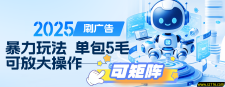 2025年零撸小项目，广告掘金，纯刷广告 每个广告5毛，可以放大矩阵操作