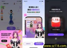 淘宝人生2添加小组件得1.18元