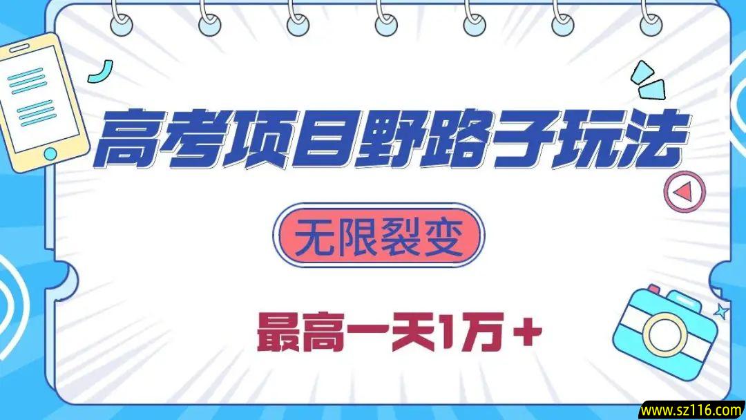 2024高考项目野路子玩法，无限裂变，最高一天1W＋