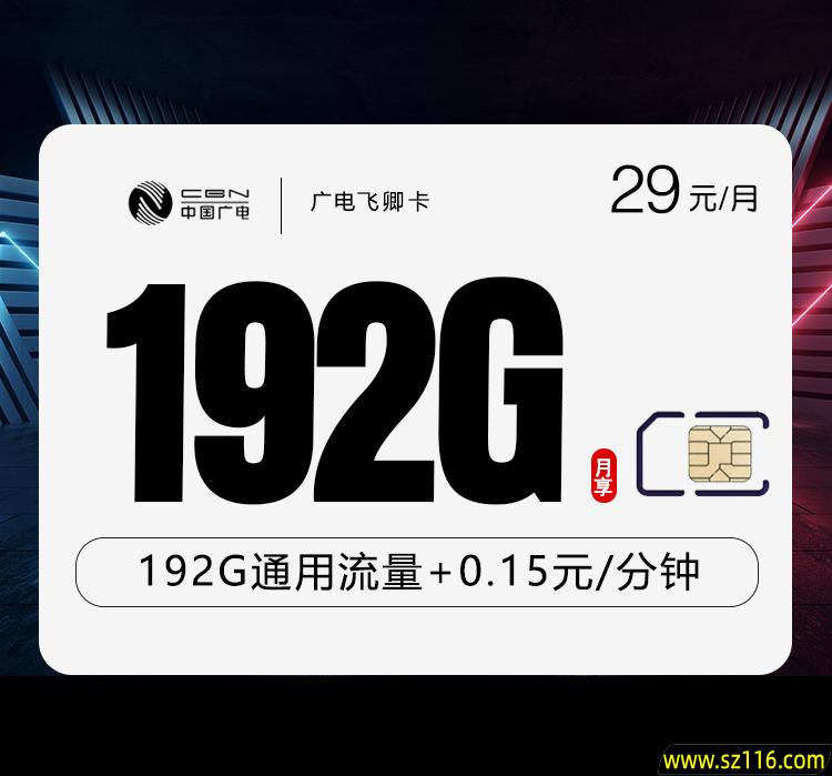 广电飞卿卡【29元192G】