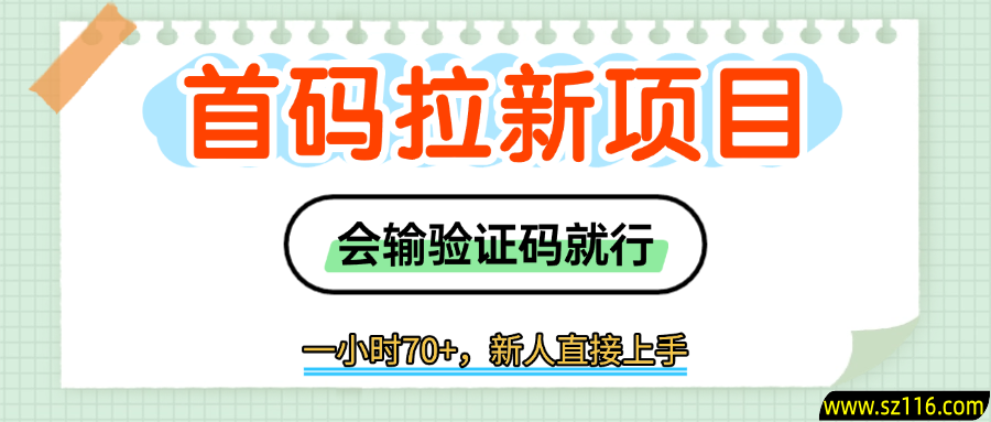 首码拉新，会输入验证码就行，一小时70+