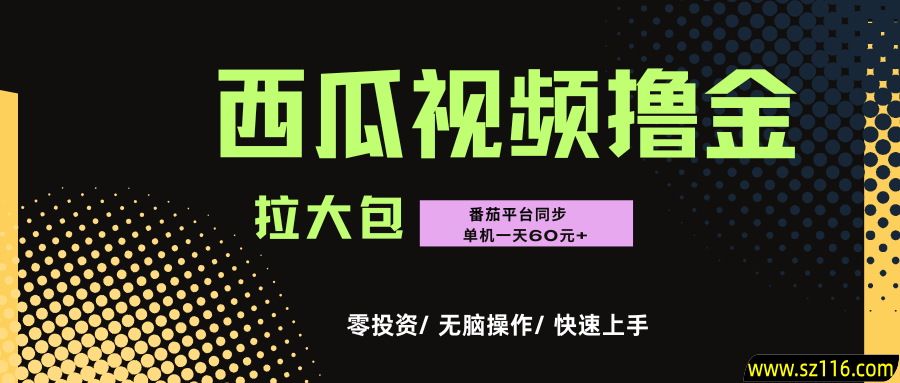 西瓜，番茄，撸金项目，单机一天轻松60元+，可无线放大化去做，零投资