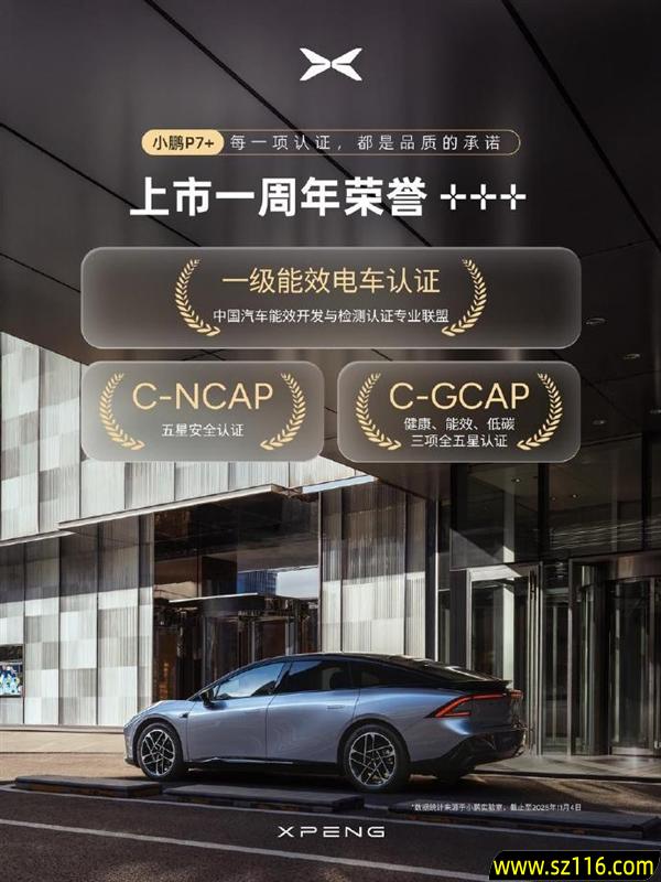 连续11个月同级销冠！小鹏P7+上市一周年累计交付超8.5万台