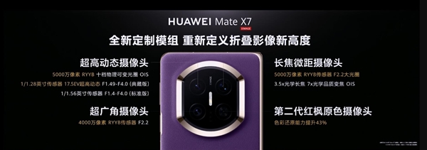 最强折叠屏！华为Mate X7发布：12999元起