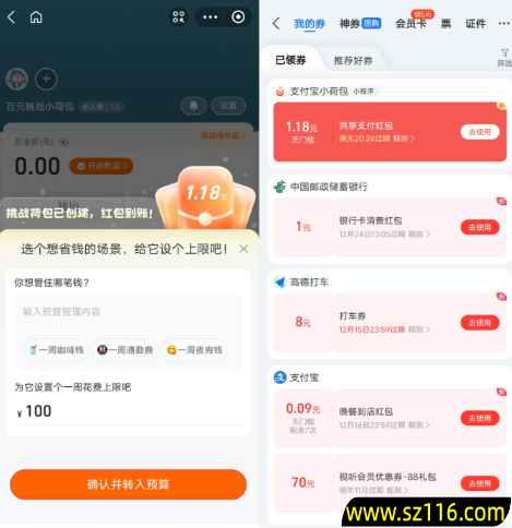 支付宝小荷包百元挑战每天领1-9.99元红包 image.png